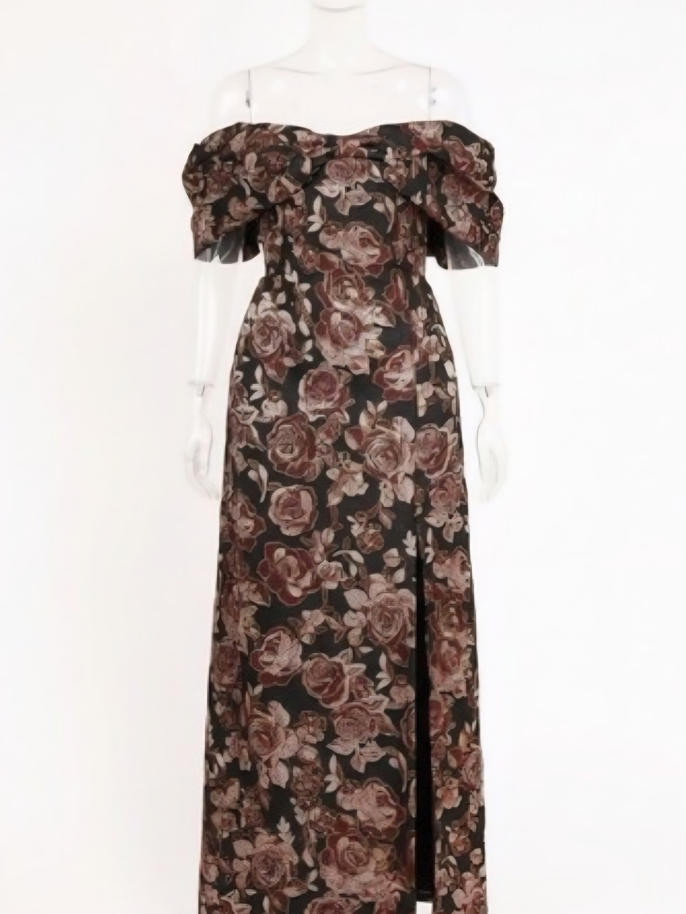 Petal & Pup Off-Shoulder Floral Maxi Dress in Brown and Black - Picture 2 of 11